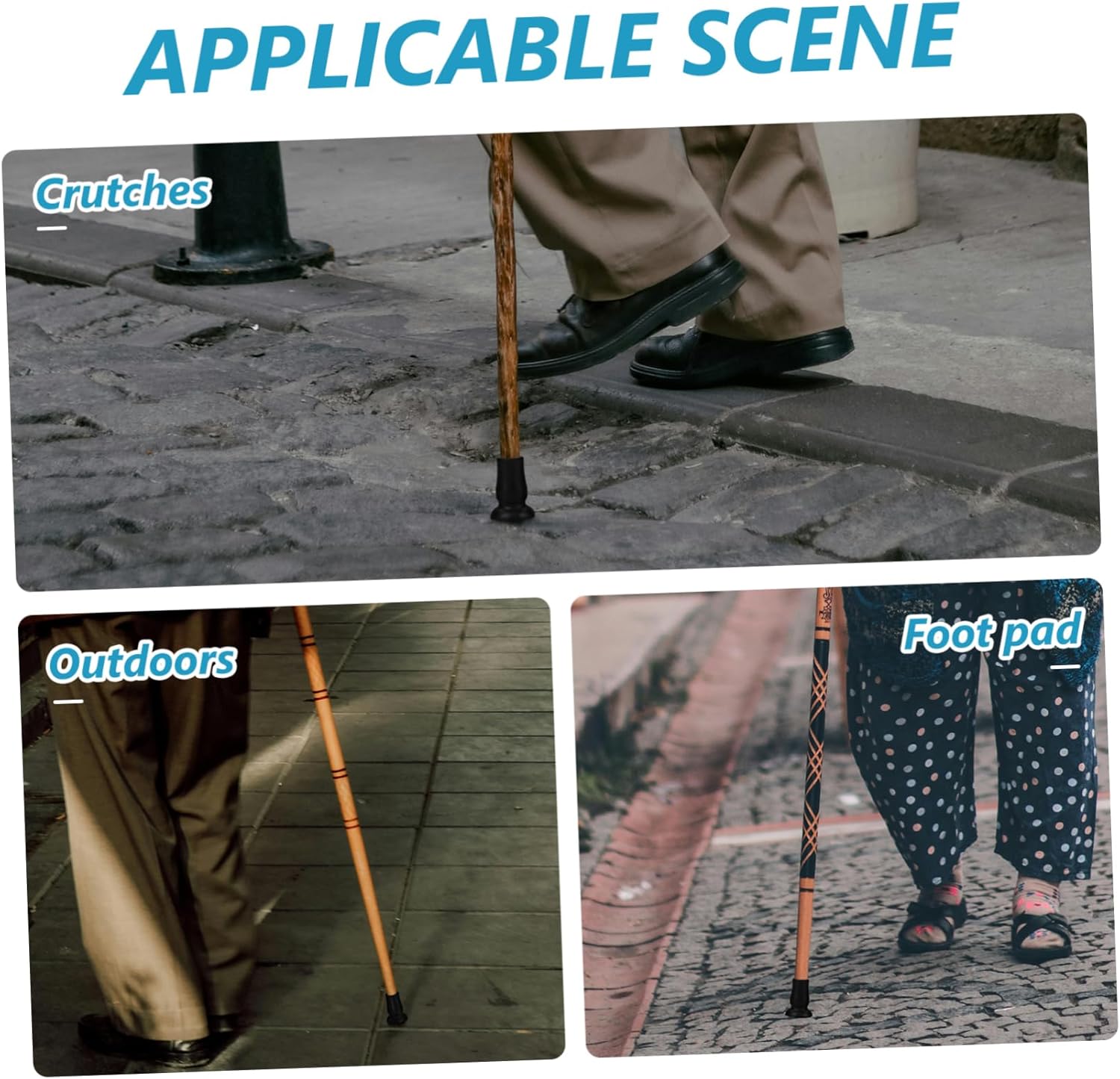 Thickened Tips for Trekking Poles and Crutches Slip Cane Tip Protectors for Hiking and Walking Durable