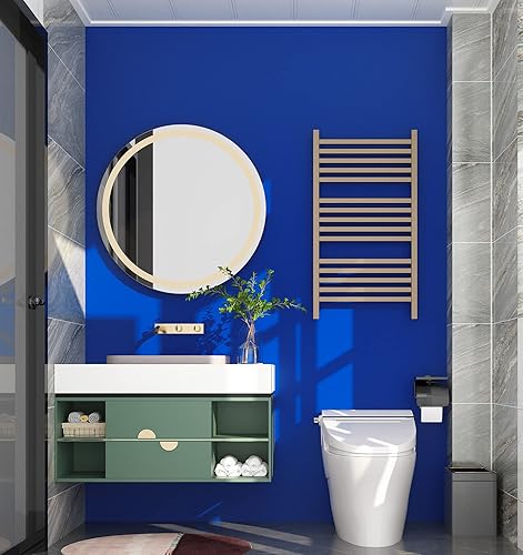 Miniatura 2 de FunStick Papel tapiz azul real de 24 x 200 pulgadas de grosor, papel adhesivo azul mate, autoadhesivo, papel de pared de vinilo azul sólido,