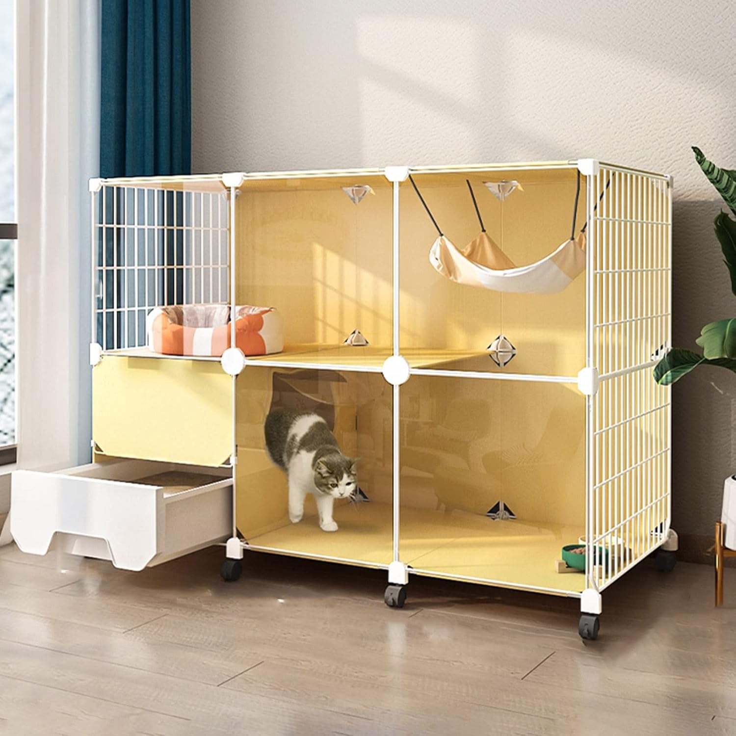 EGREX Cat Cages Indoor Large with Litter Box Large Cat