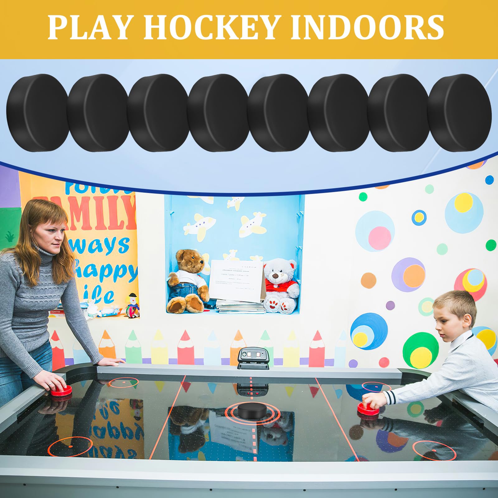 BESPORTBLE Lot De 4 Palets De Hockey Sur Glace En Caoutchouc Pour La Pratique Et L'entraînement Équipement De Hockey Durable Pour Une Utilisation En Extérieur Idéal Pour Les Patinoires Et Les Jeux