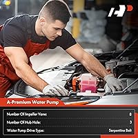 Vista 2 de A-Premium Bomba de agua de motor con junta compatible con Nissan Versa 2012-219, marzo 2012-2013 2015-2020, Micra 2017, DOHC L4 1.6L