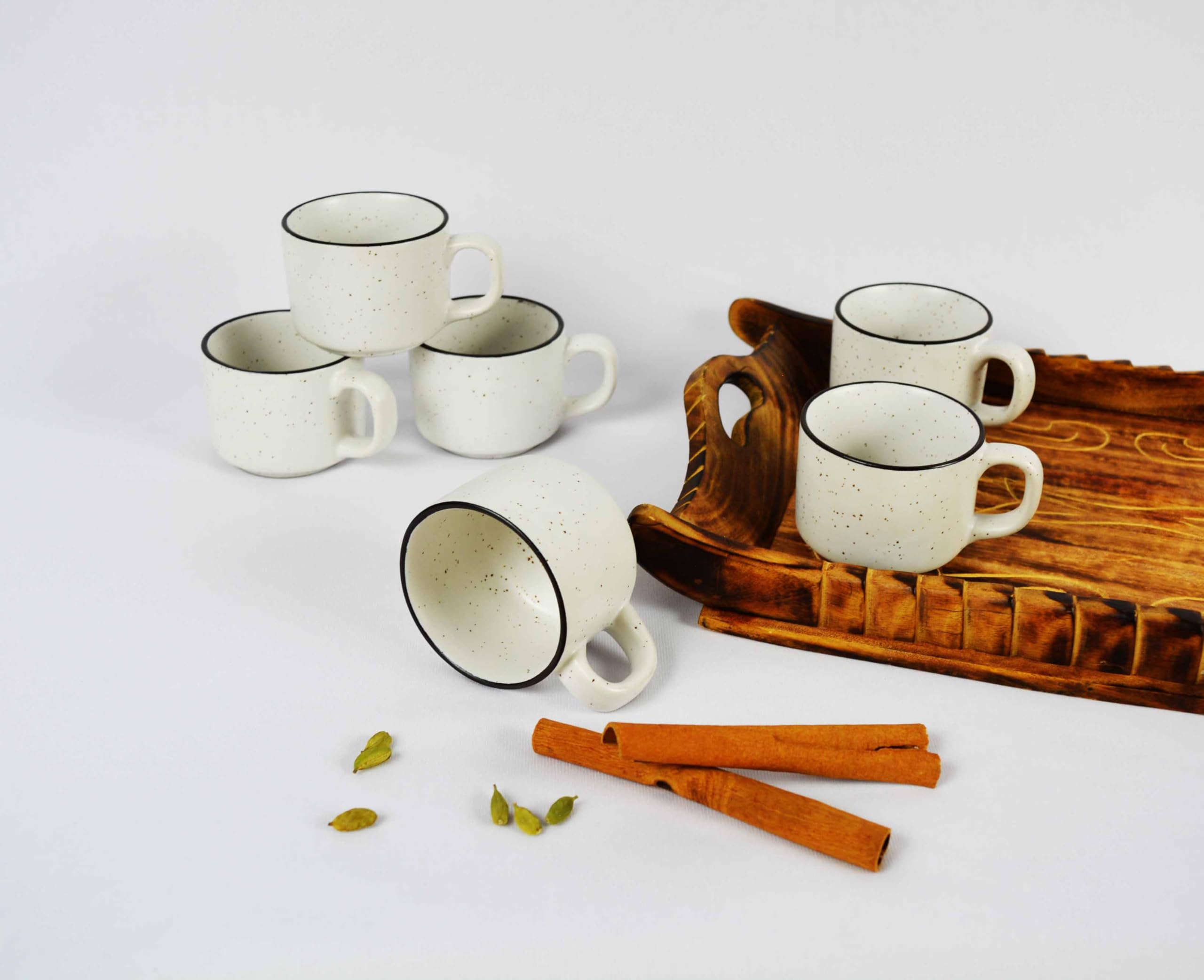 Handpainted Tea Cups - Set of 6 | Unique Ceramic Cups -5