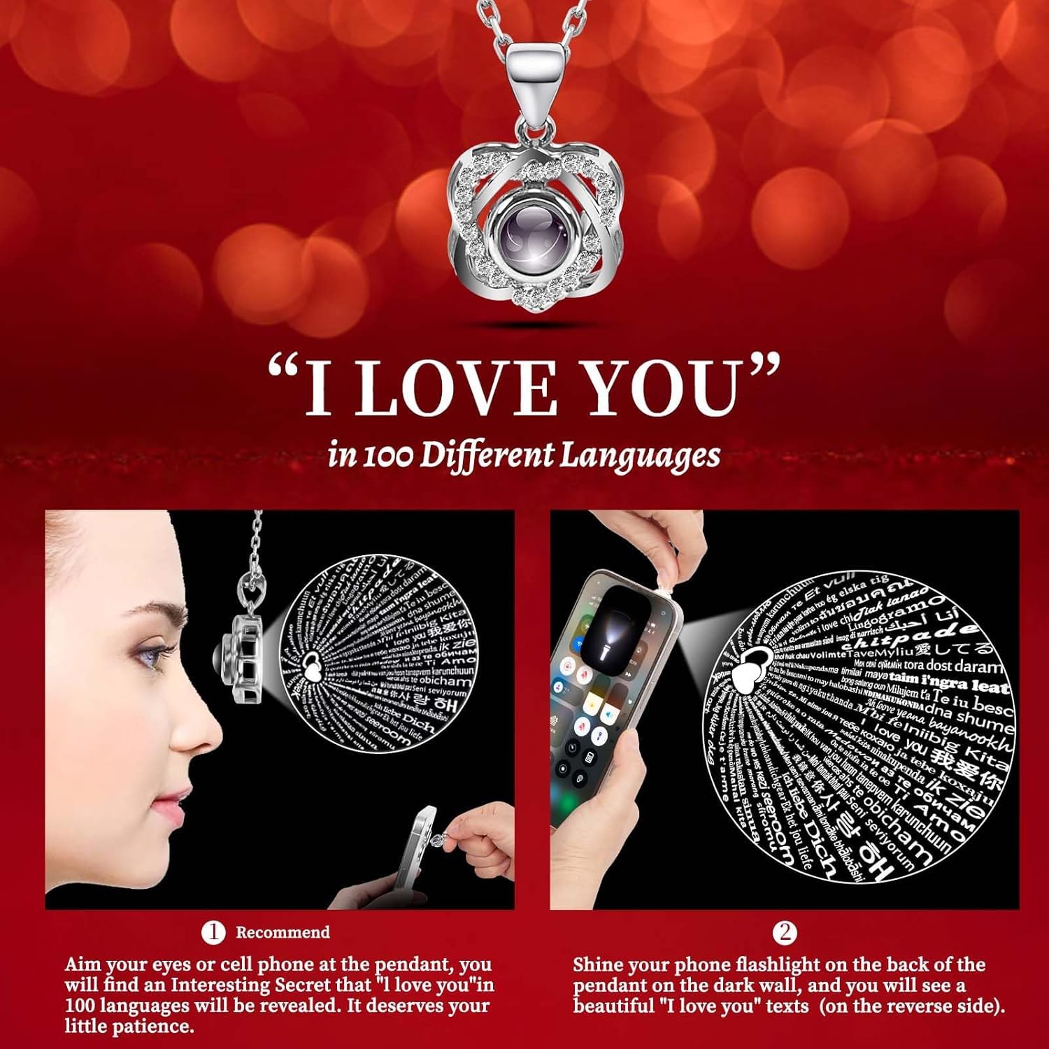 Rosa preservada real roja y collar con frase “te amo”, flores eternas, regalo de cumpleaños para mujer, mamá, esposa, novia, abuela, en San Valentín, Día de la madre, Navidad o aniversario 7