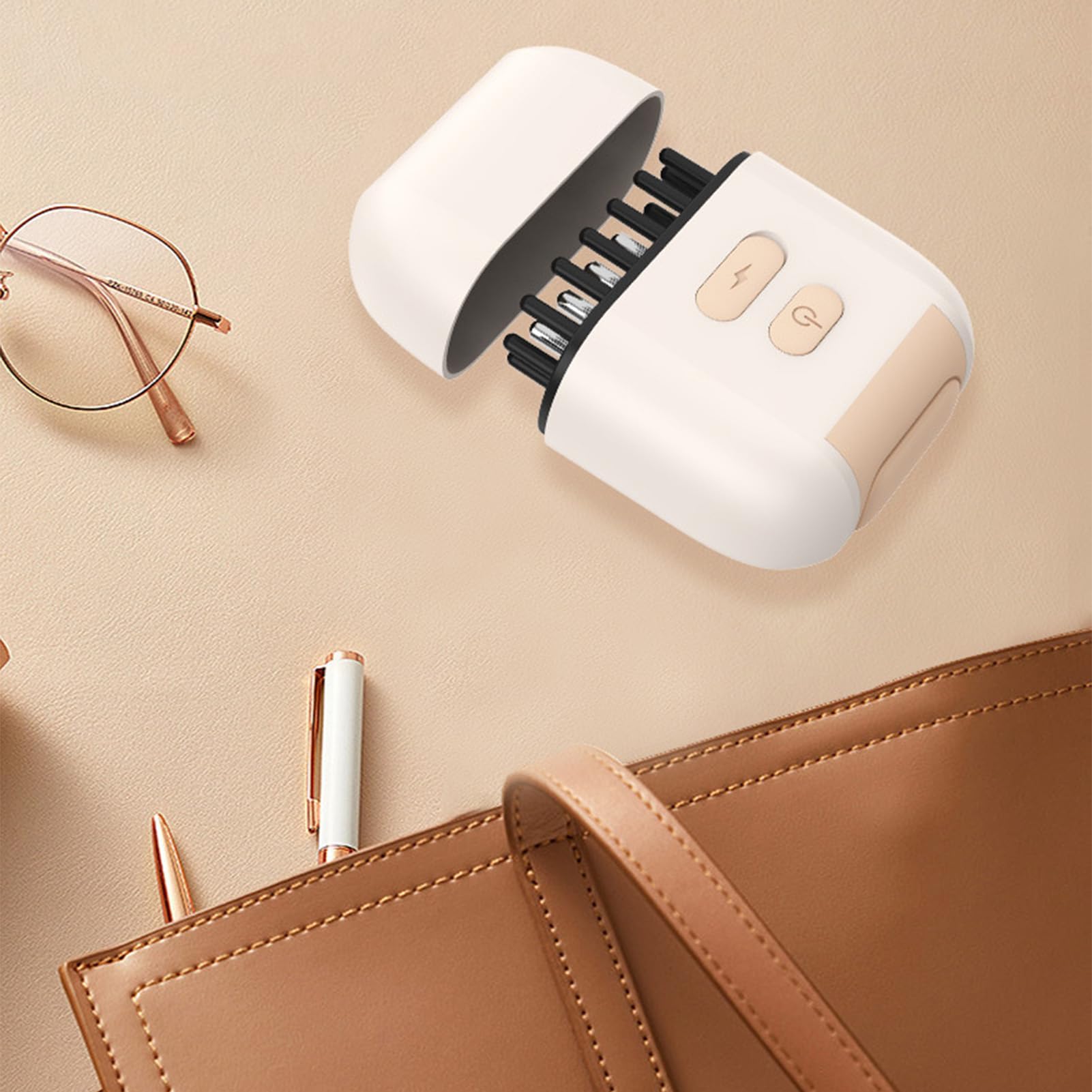 Applicateur d'huile - Peigne à racines, applicateur de peigne | Masseur vibrant étanche, rechargeable à main avec lumière rouge EMS micro-courant | Distributeur d'huile capillaire électrique, brosse