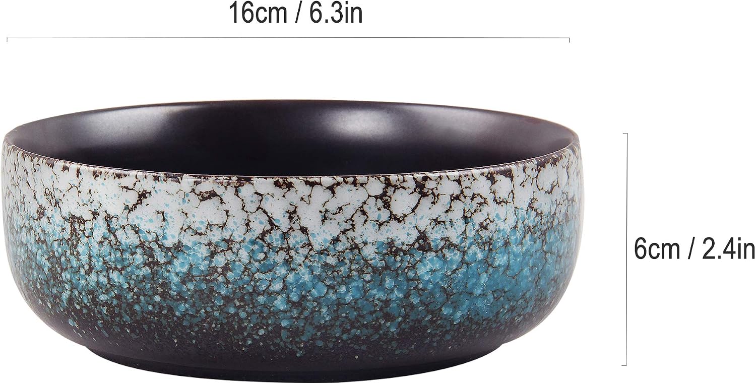 kilolfy Happy Bonsai Pot 6.5 inch Glazed Ceramic Succulent Planter Container, Blue - Image 4