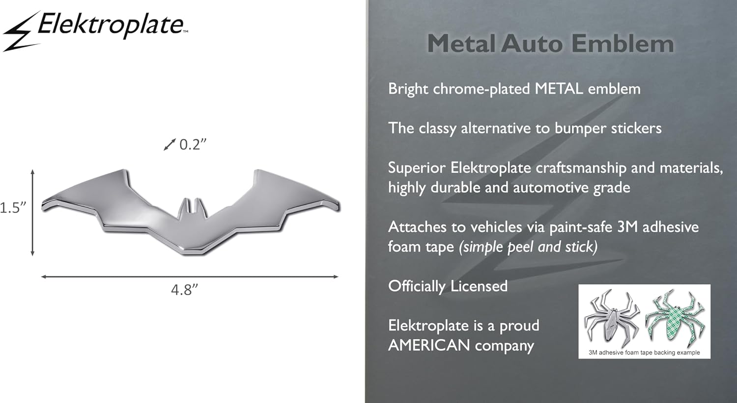 Elektroplate The Batman Movie Modern Bat Superhero 3D Chrome Car Emblem image 3