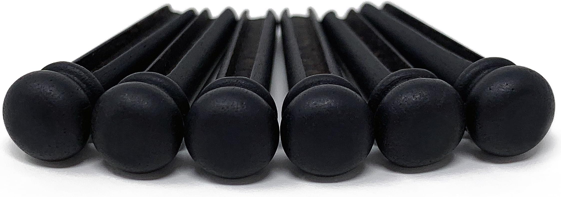 Crosby Slotted Pure Ebony Bridge Pins for 6 & 12 String Acoustic Guitar