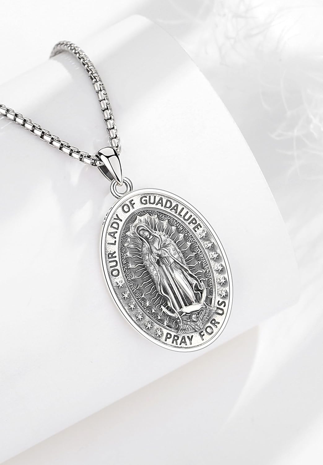 EUDORA 925 Sterling Silver St Christopher/St Benedict/St Michael/Virgin Mary/San Judas Tadeo/Good Shepherd Cross/Archangel Necklace Medal Pendant Protection Religious Amulet Jewelry For Men Women - Image 2