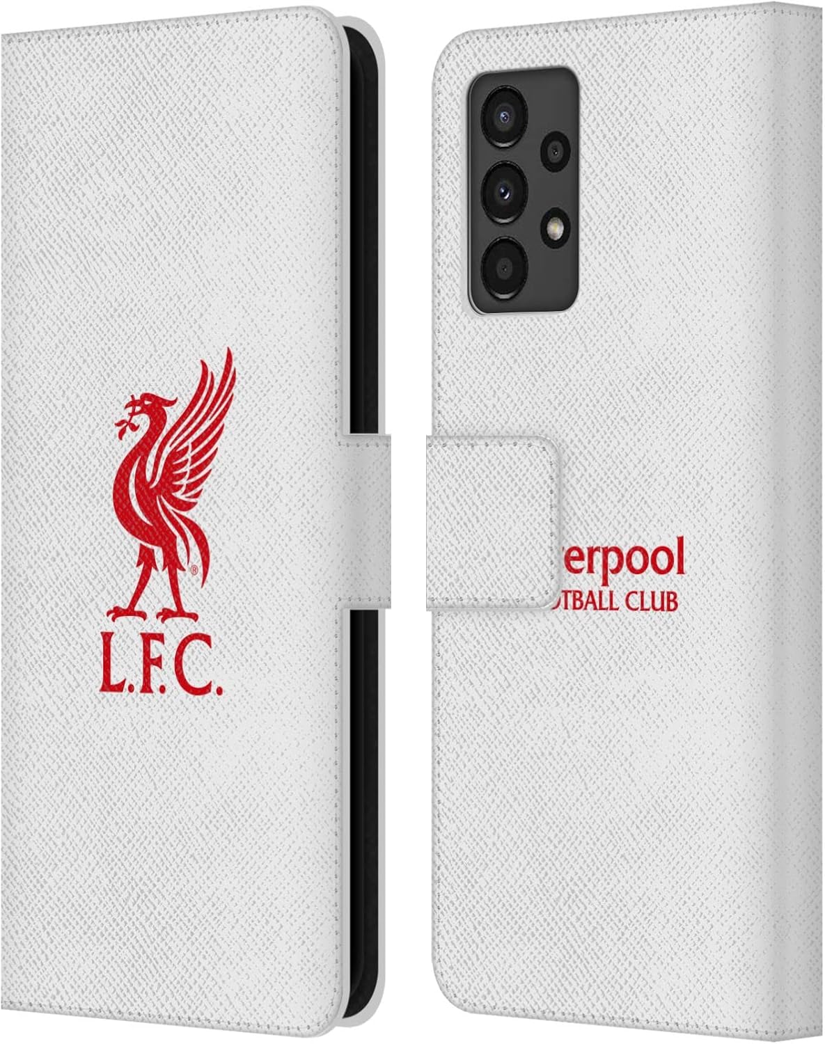 Head Case Designs Officially Licensed Liverpool Football Club Red Logo On White Liver Bird Leather Wallet Case Compatible with Samsung Galaxy A13 (2022)