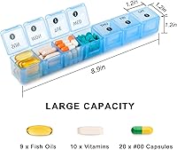 Vista 2 de DANYING XL Organizador Mensual de Píldoras 1 Vez al Día con Estuche a Prueba de Polvo, Estuche de Píldoras Extra Grande de 4 Semanas 1 Vez al Día