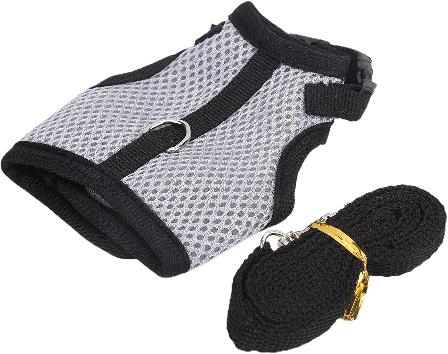 Small Pet Harness Leash Set, Adjustable Secure Fit, Escape Proof Design, for Guinea Pigs Bunnies Mini Pigs (Gray)