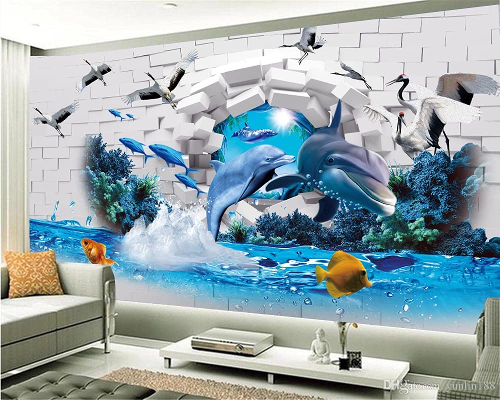 ALL YOUR DESIGN Self Adhesive Wallpaper Fish & Dolphin Design Waterproof & Laminated Wall Sticker for Home Decor, Living Room, Bedroom, Hall, Kids Room, Bar & Restaurant 6x8 Feet (B095PJDJMT) Amazon Price History, Amazon Price Tracker
