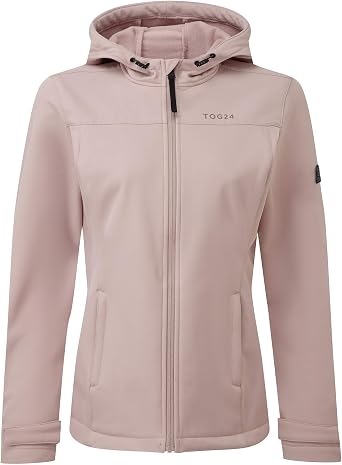 TOG24 Keld Lightweight Womens Softshell Jacket, Windproof, Showerproof Zip Up Outdoor Jacket with Hood