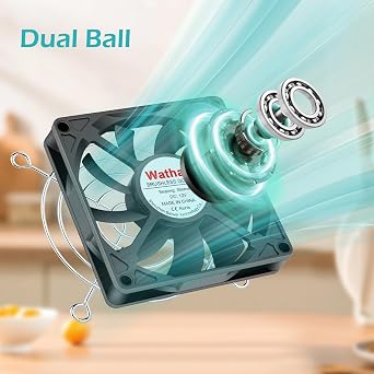 Wathai 80mm x 15mm Slim PC Computer Case Fan 12V 4Pin PWM High Performance for Mini-ITX Builds, GPU CPU Cooler Radiator Cooling 2 Pack