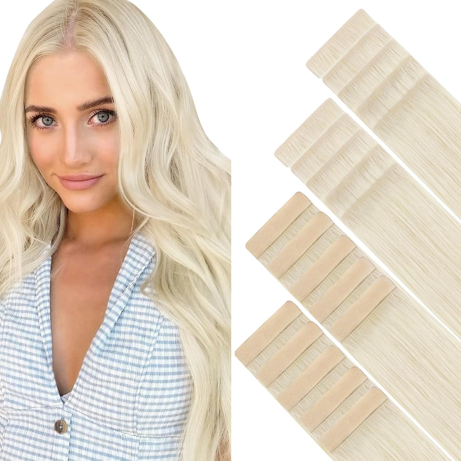  Invisi Edge Tape in Hair Extensions Set, Versatile Styling