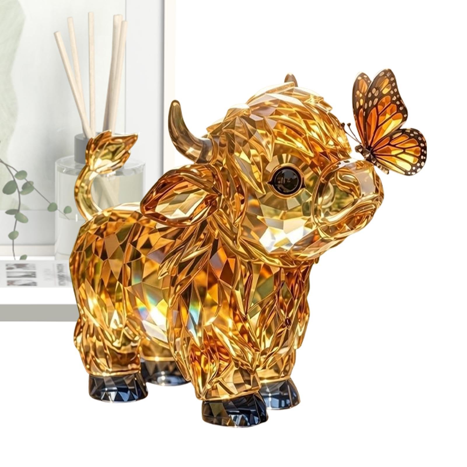 Statues de vache en cristal figurines mignonnes pour intérieur et jardin