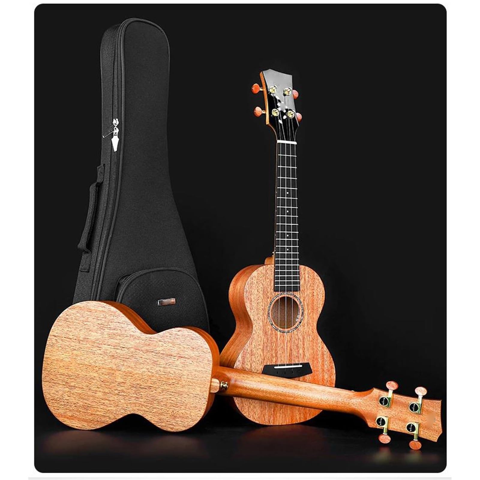 Ukulele Instrumenty Muzyczne Ukulele 23/26 Cala Z Litego Mahoniu Futerałem Paskiem Do Strojenia Strunami Kostką Typu Kapoo I Sand Shakerem(23 inch)