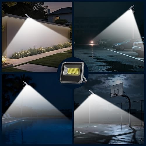 Miniatura 8 de Luces solares de 100 W para exteriores, luz LED automática de 10000 lm con batería de 10000 mAh, gran angular de 180 , impermeable, luz de