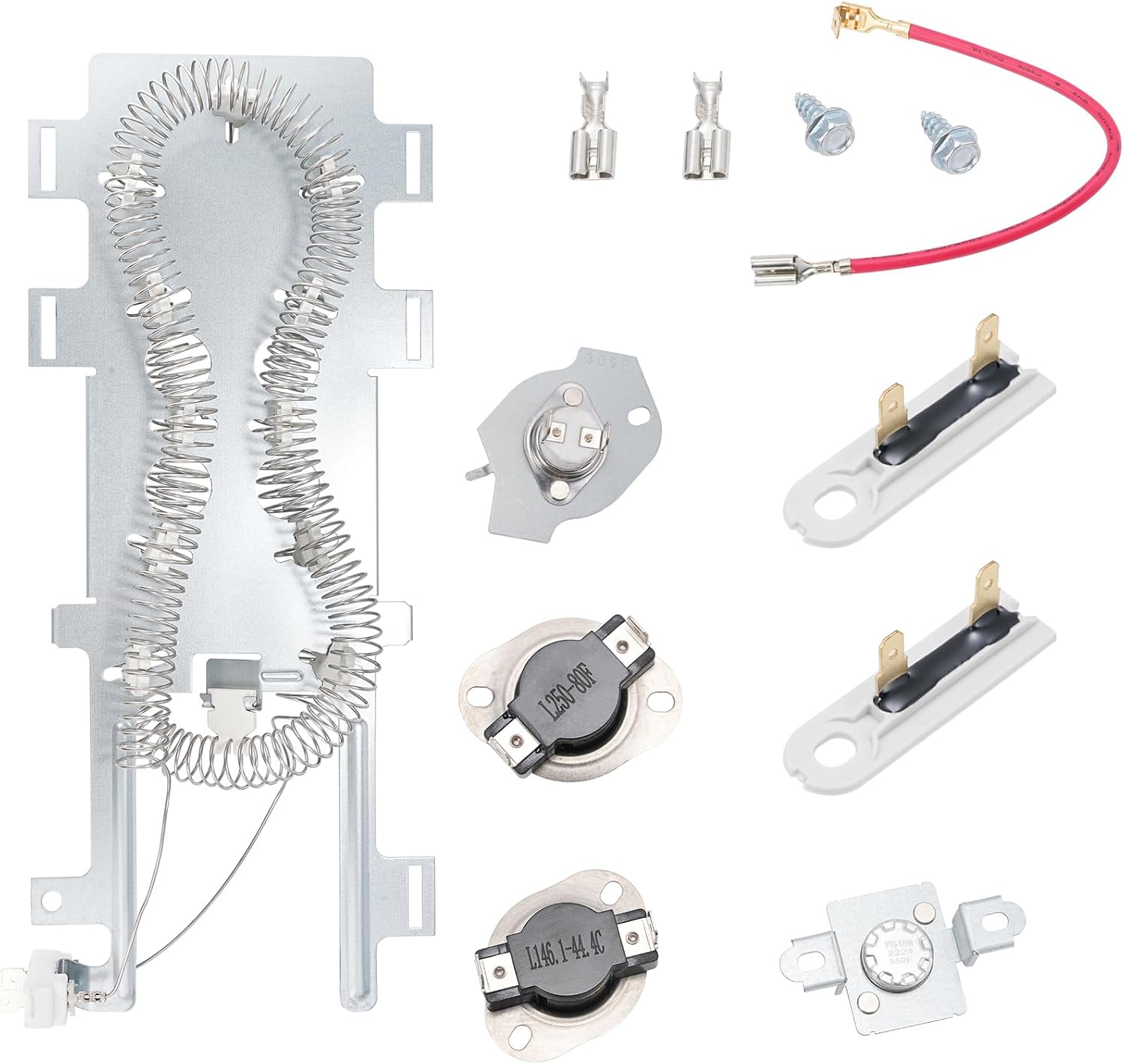 WED75HEFW0, WED9200SQ0/1, WED7300XW0, MED3500FW0 Replacement for Whirlpool (Cabrio/Duet) & Maytag (Bravos XL) Dryer Heating Element Kit MEDB880BW0, MEDB725BW0, MEDB850YW2, MEDB850WQ0.