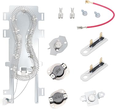 WED75HEFW0, WED9200SQ0/1, WED7300XW0, MED3500FW0 Replacement for Whirlpool Cabrio/Duet & Maytag Bravos XL Dryer Heating Element Kit MEDB880BW0, MEDB725BW0, MEDB850YW2, MEDB850WQ0.