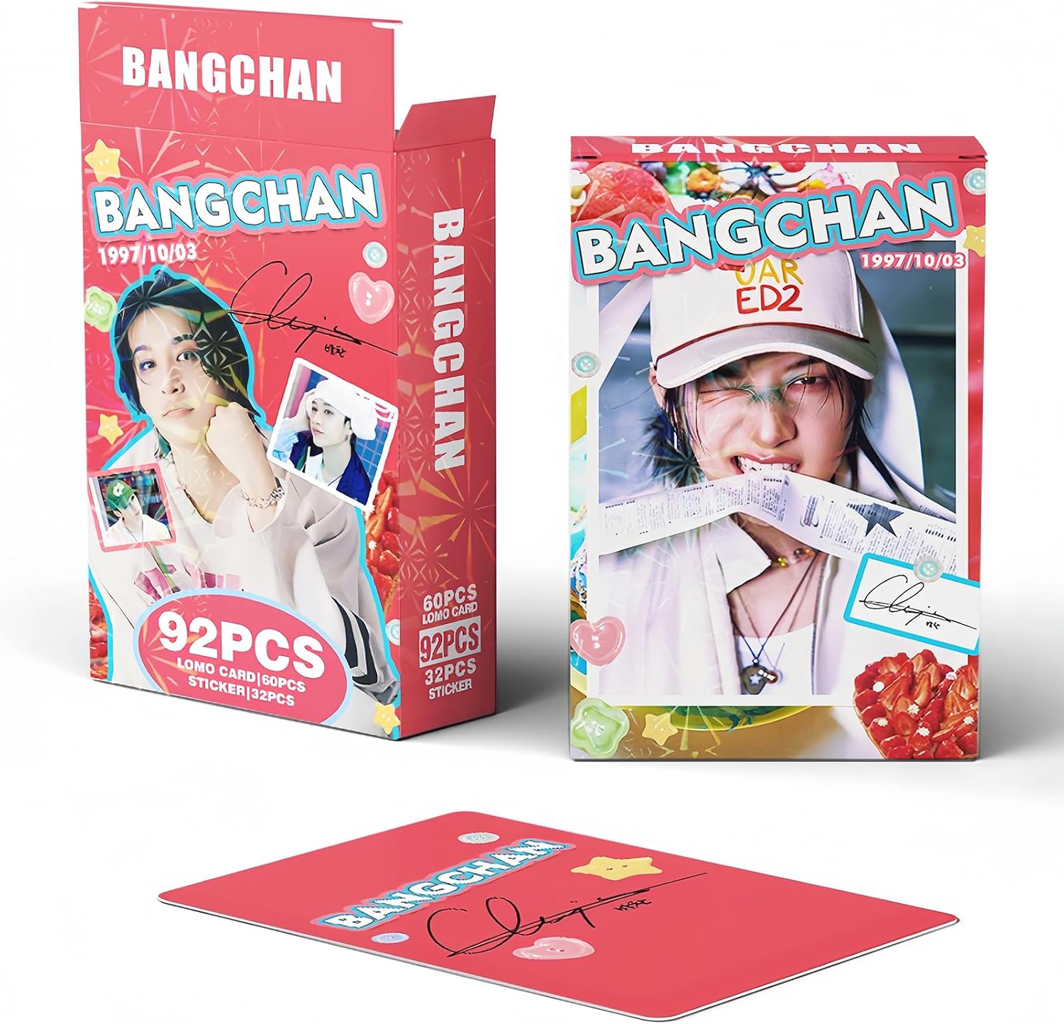 PYAJUU Stray Kids Photocards DO IT Album Photo Cards Straykids Postcard 2026 Lomo Cards Stray Kids Stickers Gift Merch For STAY KPOP Gift Box Set (BANGCHAN (RED))