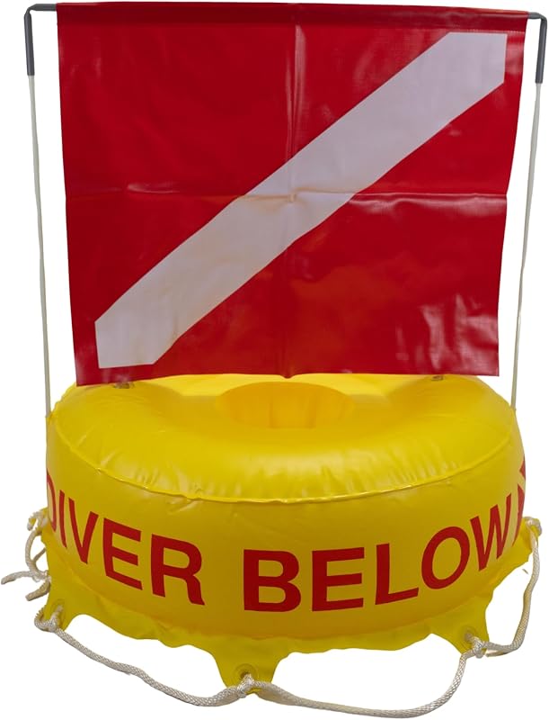 Scuba Diving Deluxe Diver Below Inflatable Float and Flag Bouy