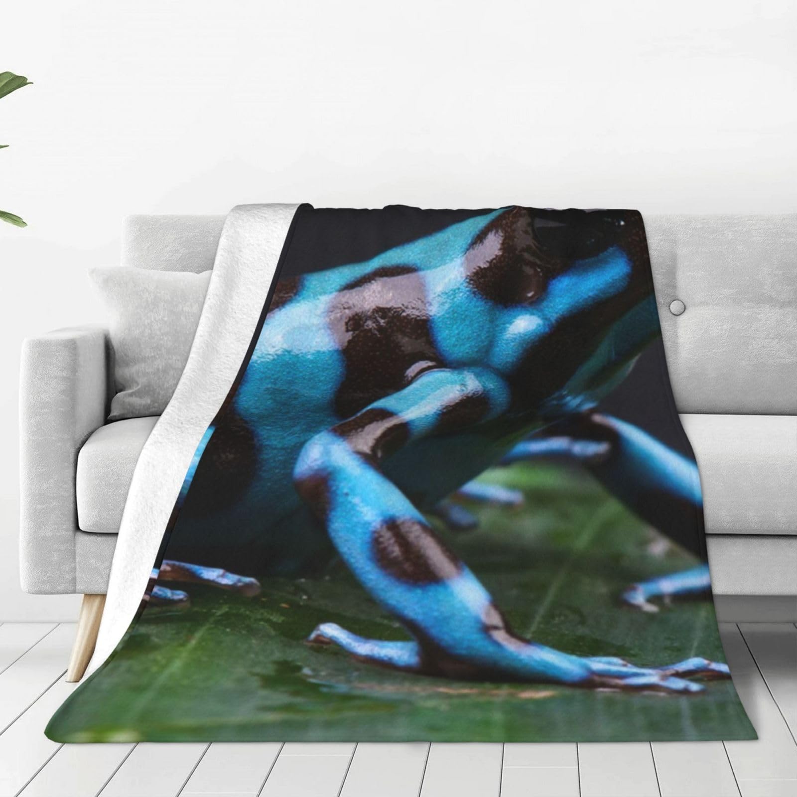 Couverture en flanelle haut de gamme ultra douce bleu grenouille