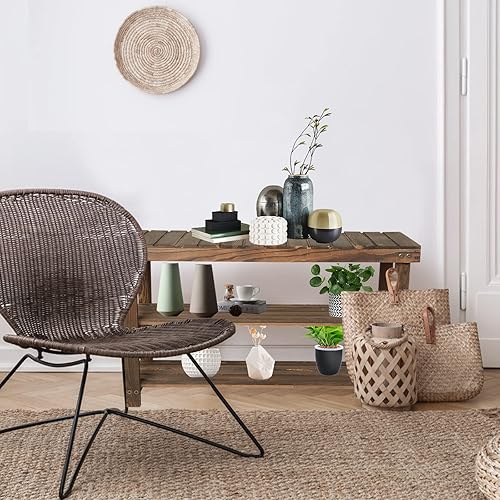 Miniatura 9 de Babion Estante para zapatos, organizador de zapatos de 3 niveles para almacenamiento de entrada, estante de zapatos de madera, estante de zapatos