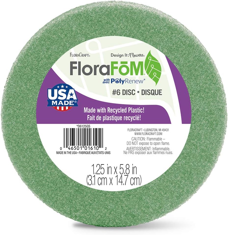 FloraCraft FloraFōM Disc 1.25 Inch x 5.8 Inch Green Arts