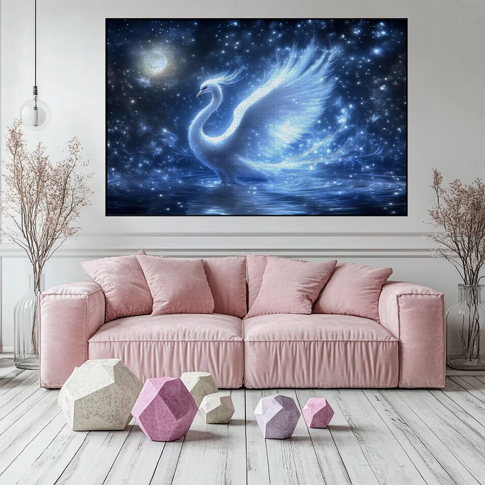 Puzzle 5000 elementów Feniks puzzle dla dorosłych księżyc 156 x 105 cm Unikalne rzemiosło klasyczne 3D drewniane układanka do rodzinnych gier aktywności, układanka do samodzielnego wykonania nawet do