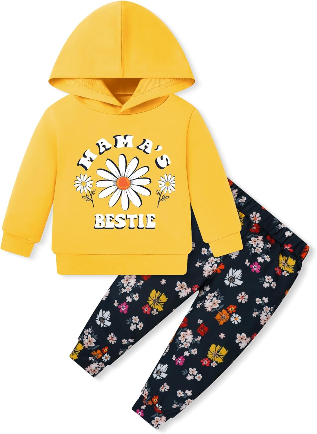 Coco&RARA Toddler Girls Clothes Baby Hoodie Sweatshirt Flower Sweatpants Outfits 2pcs Fall Winter Tracksuit Set 18M-6T