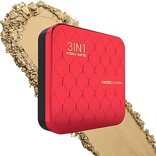 FACES CANADA 3in1 Hydra Matte Compact Powder - Natural 03, 9g | Foundation + Moisturizer + Sunscreen SPF 15 | Mattifying |...