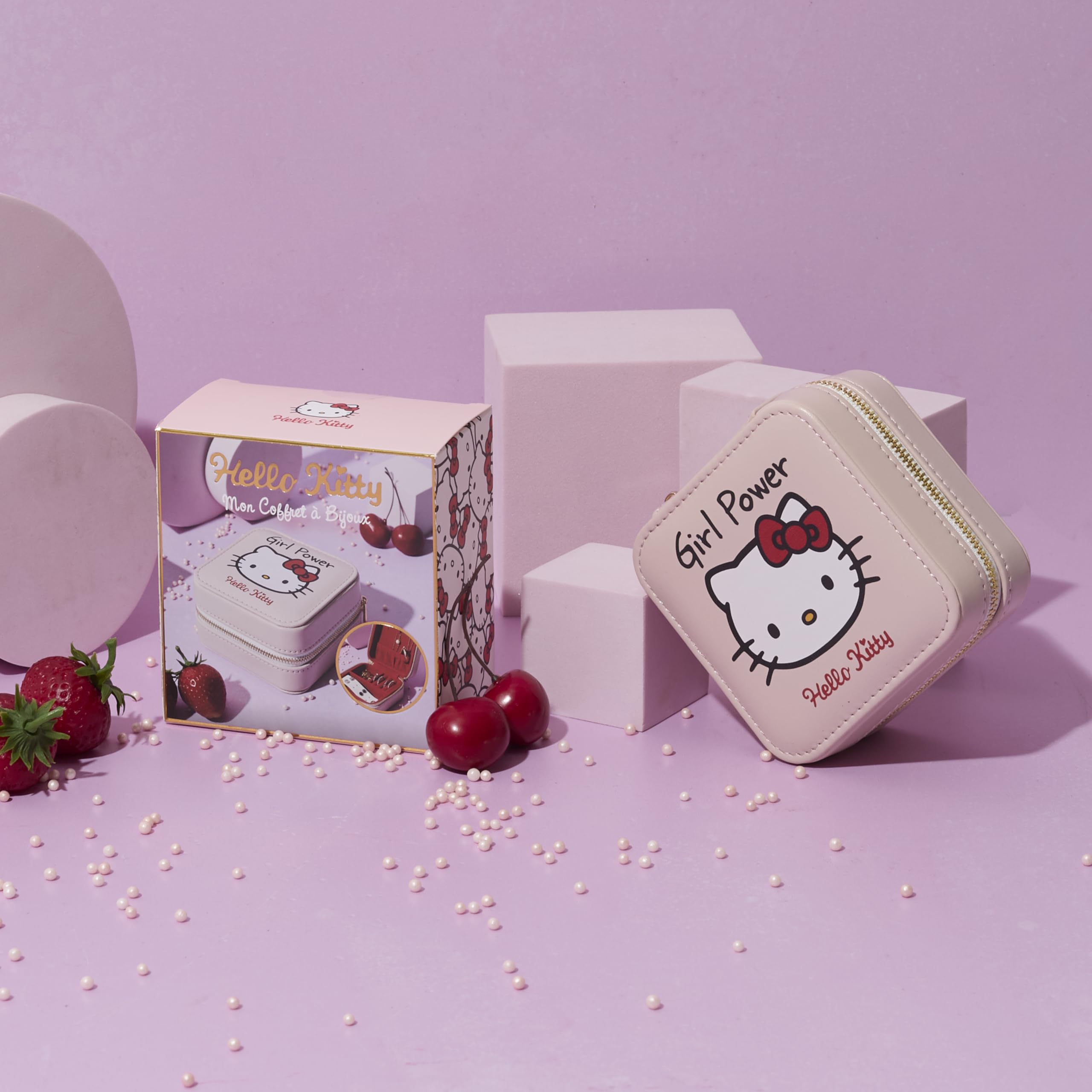 La Chaise Longue HELLO KITTY - Coffret à Bijoux Hello Kitty - Polyuréthane, Polyester et Fer - Design Adorable et Fonctionnel, Rangement Pratique - Taille 10.4 x 5.7 x 10.4 cm - Couleur Rose