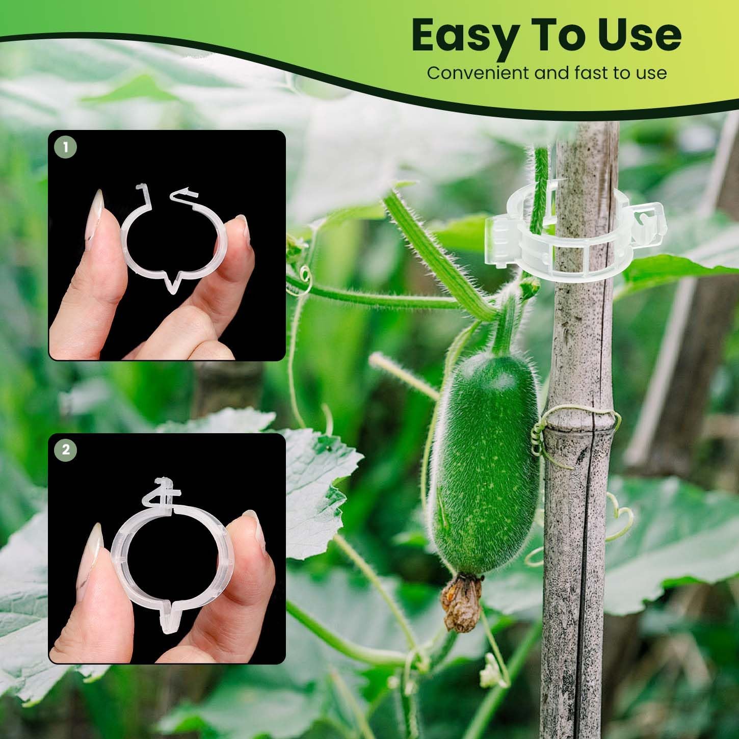 600pcs Plastic Plant Clips Reusable Garden Clips,Secured Plant Clips for Trellis&Vine Support Tomato Clips for Climbing Plants Enhance Upright Growth & Healthiness (600, CleanWhite)