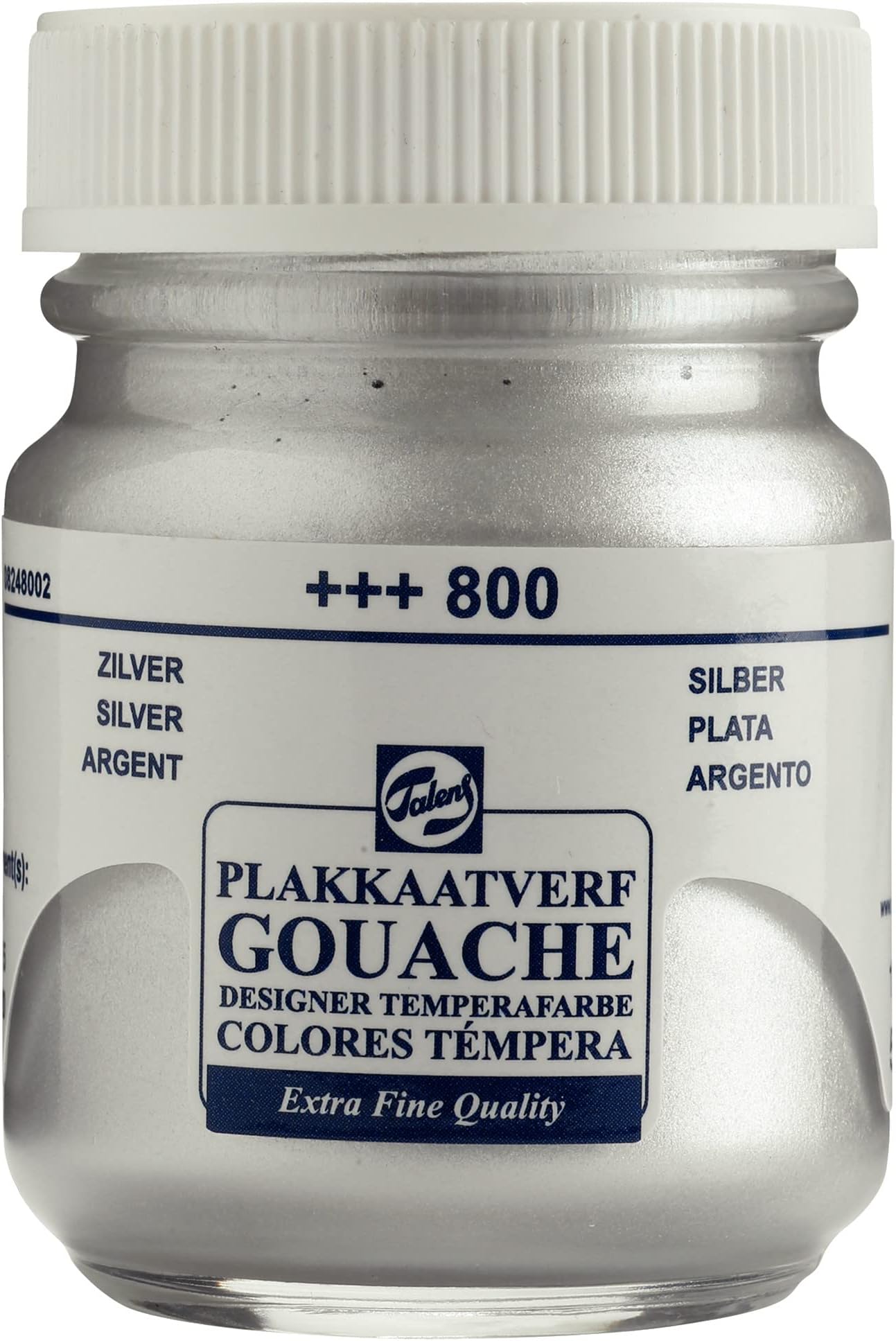 TalensGouache Extra Fine Quality - 50 ml Silver 800 - Matt Finish High Pigment Artists Paint
