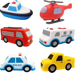 Silicone Bath Toys with No Holes |6pcs Mold Free Baby Bath Toys for Kids1-3 |Baby Bath Cars Set |Sealed Design Prevents Water Trapping |Soft, Squeezable & Floating Bathtub Toys For 2-4 Toddlers (cars)