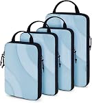 BAGSMART Cubes d'emballage de compression pour le voyage, 6 Ensemble de cubes d'emballage de voyage pour valises, organisateurs de valises de compression, organisateurs d'empaquetage léger Opal blanc