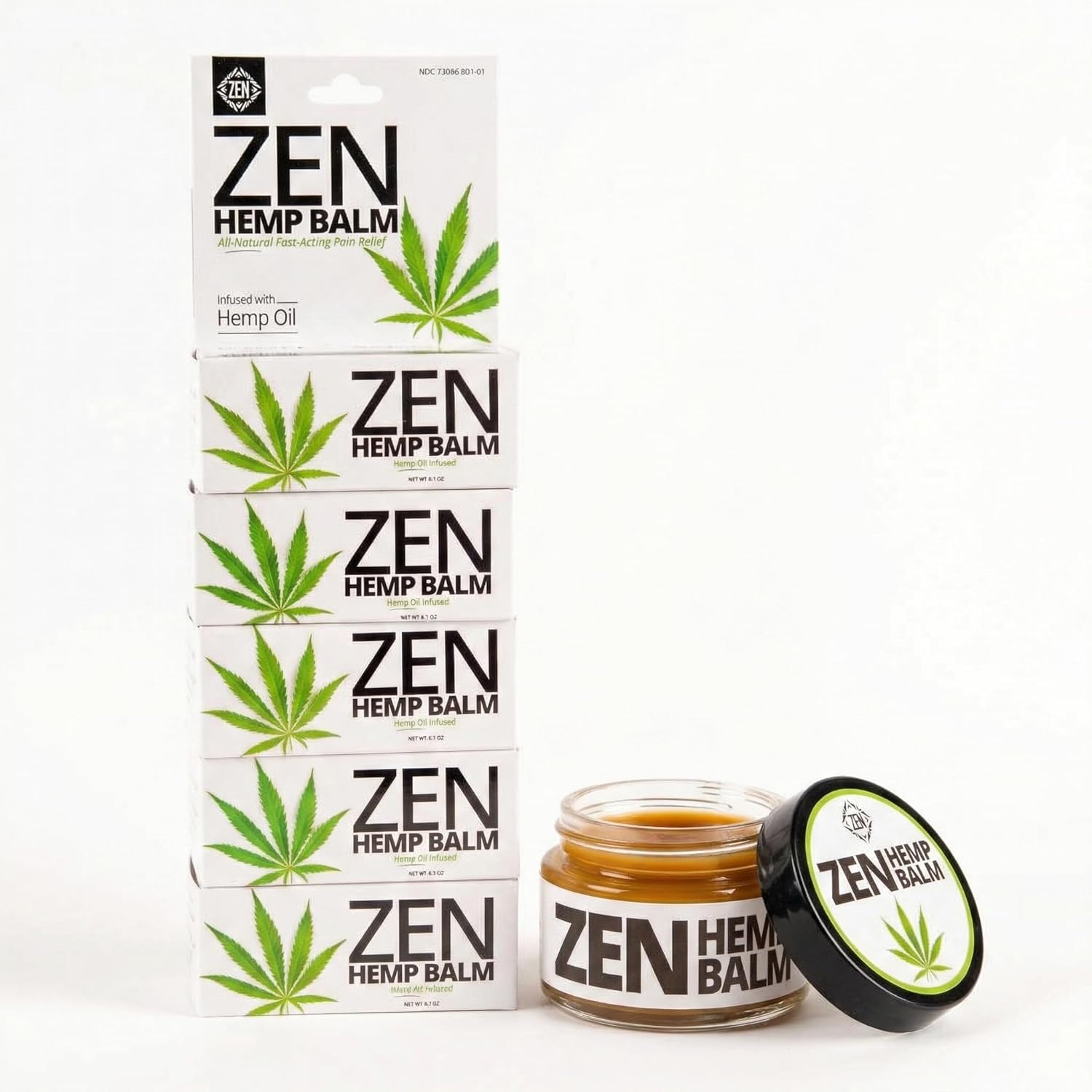 ZEN Hemp Balm � Fast-Acting Cooling Comfort for Muscle & Joint Relief � 5 Pack