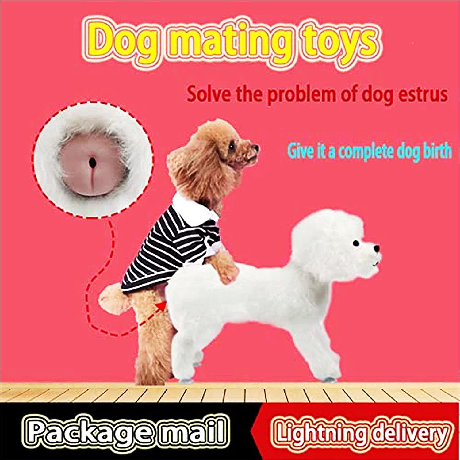 Hundeschlaf-Estrus-Spielzeug, Vent-Sex-Silikon-Simulations-Hundepaarungsspielzeug, männliches Haustier Estrus Vent-Hundespielzeug,Weiß,20cm / 7.8inch