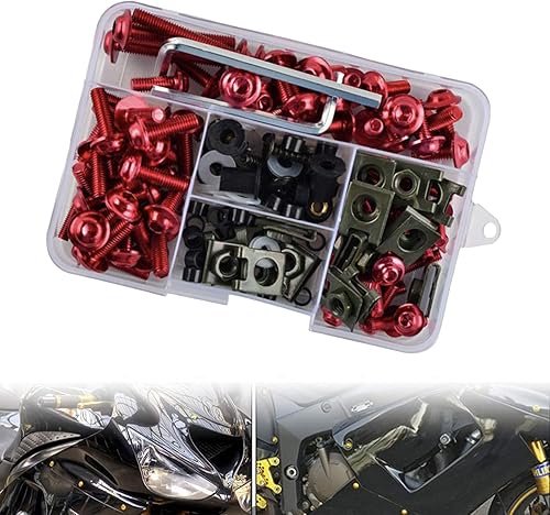 Kit de pernos de carenado de motocicleta Tornillos Sujetadores Tornillos Clips para CBR600RR CBR1000RR Suzuki GSXR600 GSXR750 (rojo)