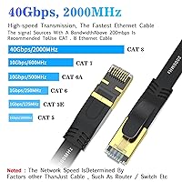 Vista 2 de Cable Ethernet Cat 8 de 30 pies, cable de internet de red LAN de alta velocidad para exteriores e interiores de servicio pesado, cable de parcheo