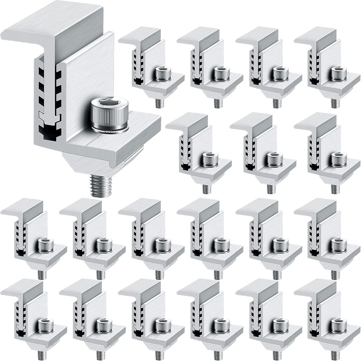 Amazon.com: Zhengmy Solar Panel End Clamp Mounting Z Bracket Mid Clamps ...