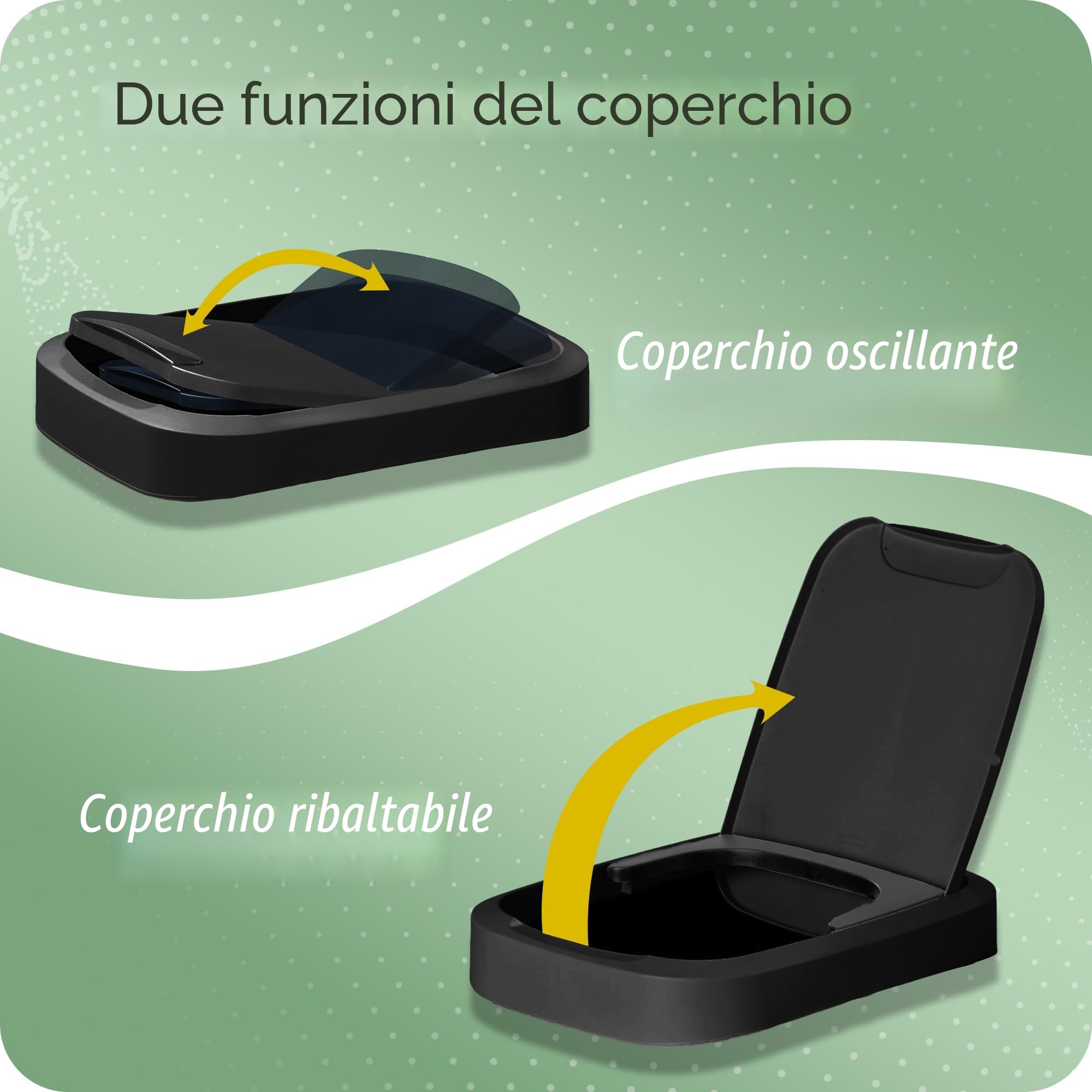 Novaliv 3 pezzi Supporto per sacco della spazzatura con coperchio per sacchi da 70L-120L, extra robusto e stabile, adatto per esterni, sacco giallo, supporto per sacco giallo, porta-sacco giallo