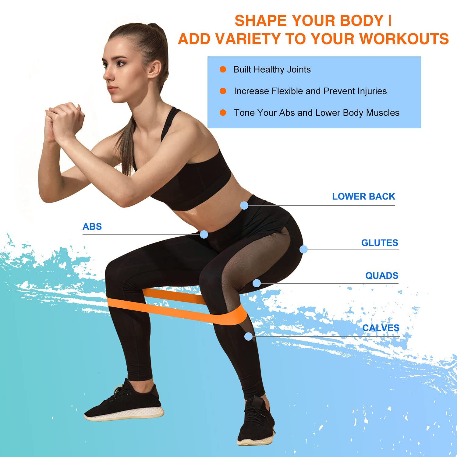 Bandes Yoga Renforcement Kit Bandes élastiques Fitness - 4 Niveaux De Résistance - Pour Musculation, Yoga Et Entraînement Maison Accessoire Yoga Pilates