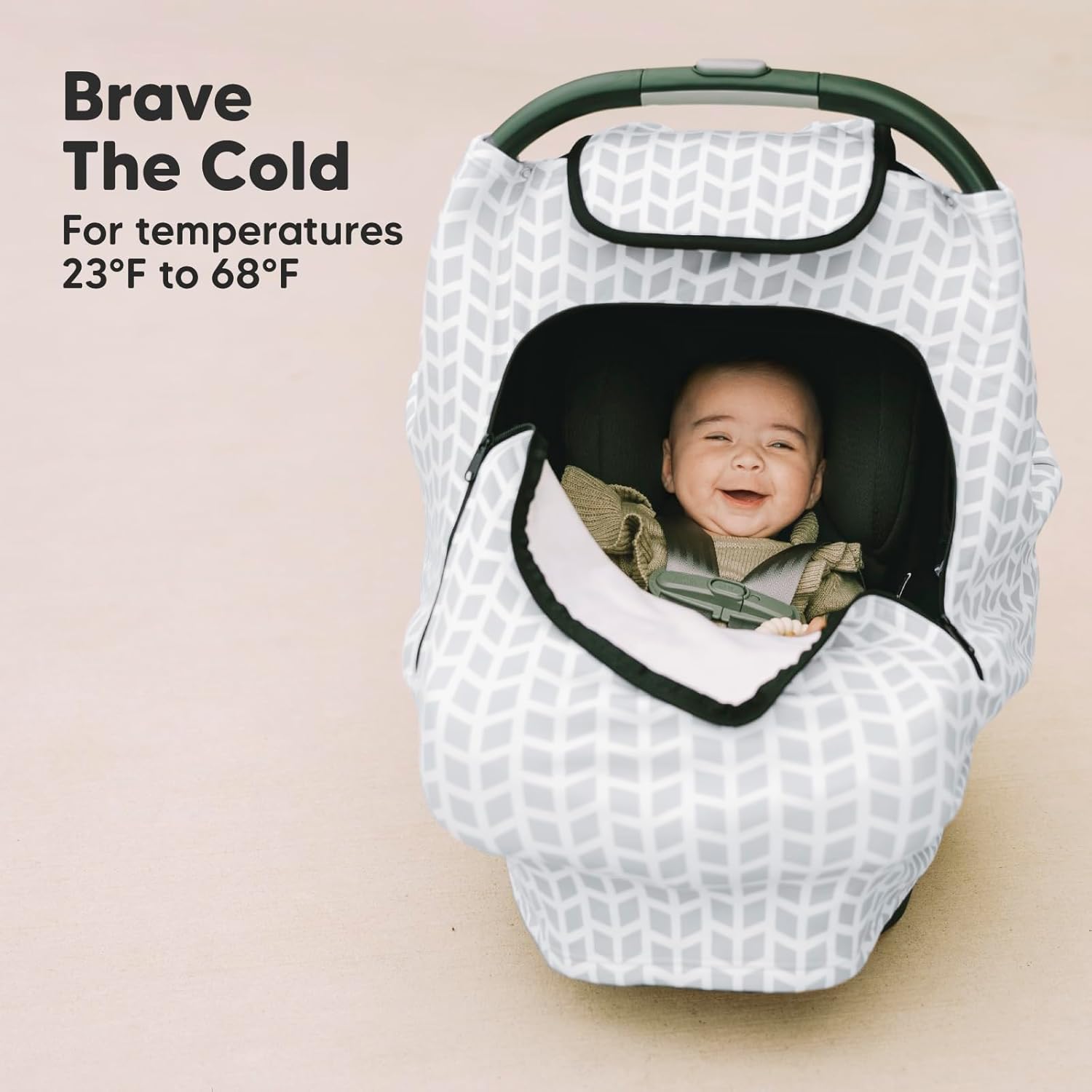 Keababies Car Seat Cover for Babies and Baby Diaper Caddy Organizer - Baby Car Seat Canopy for Spring, Autumn, Winter - Large Baby Organizer, Nursery Baby Essential Organizer