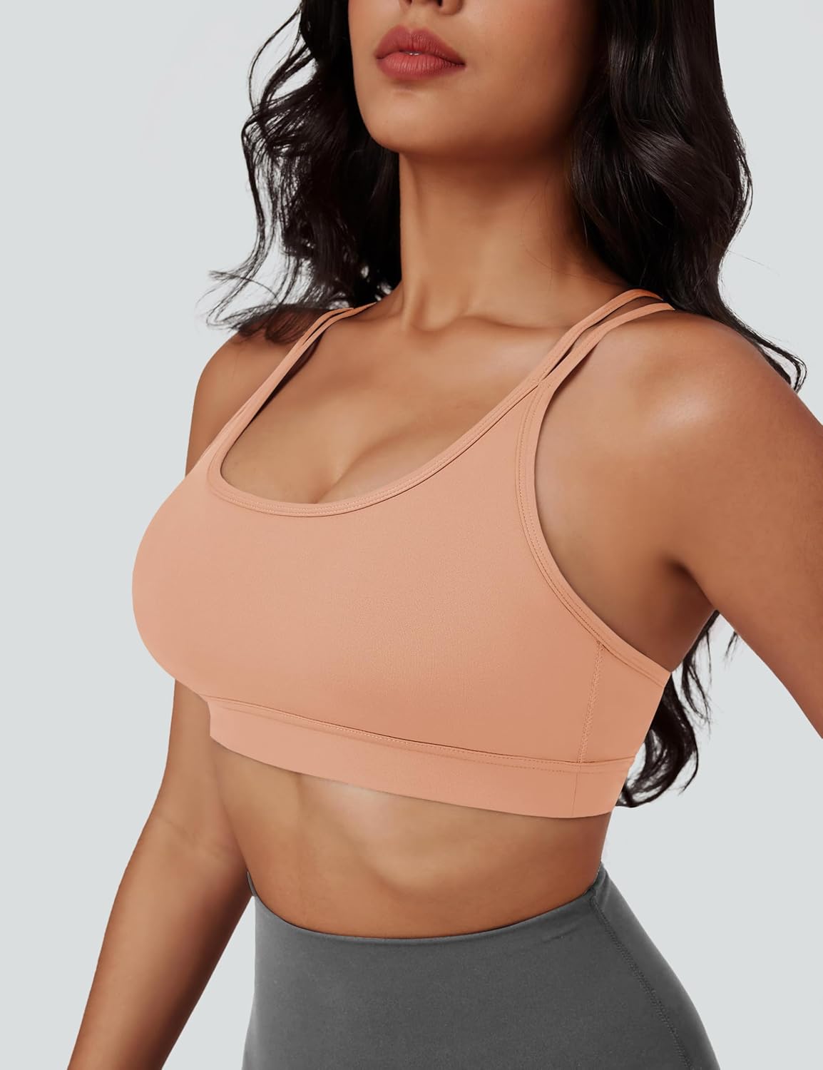 MAGCOMSEN Womens Strappy Sports Bra Padded Backless Sexy Low Impact Moisture-Wicking Wireless for Yoga Workout Fitness