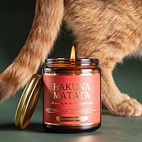 Vista 2 de Hakuna Matata - Vela perfumada de lavanda y vainilla, 100% cera de soja, mecha de algodón, largo tiempo de combustión, regalos de Disney