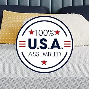 Serta - 10 inch Cooling Gel Memory Foam Mattress, Queen Size, Medium, Supportive, CertiPur-US Certified, 100-Night Trial - Sheep Retreat, Blue/White