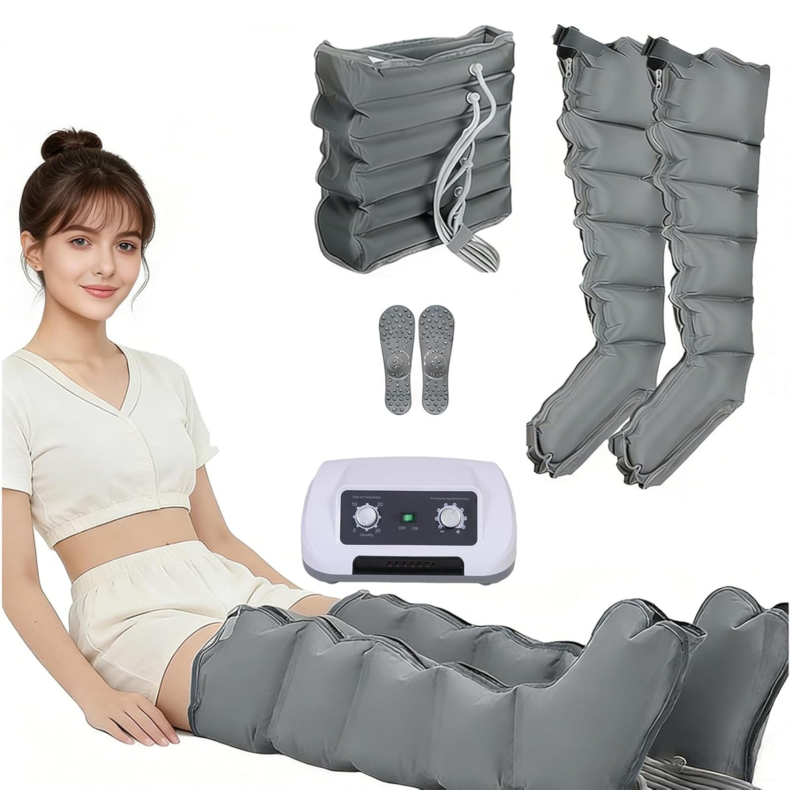 Presoterapia Piernas y Abdomen Brazo, Masajeador de Piernas Compresion de Aire