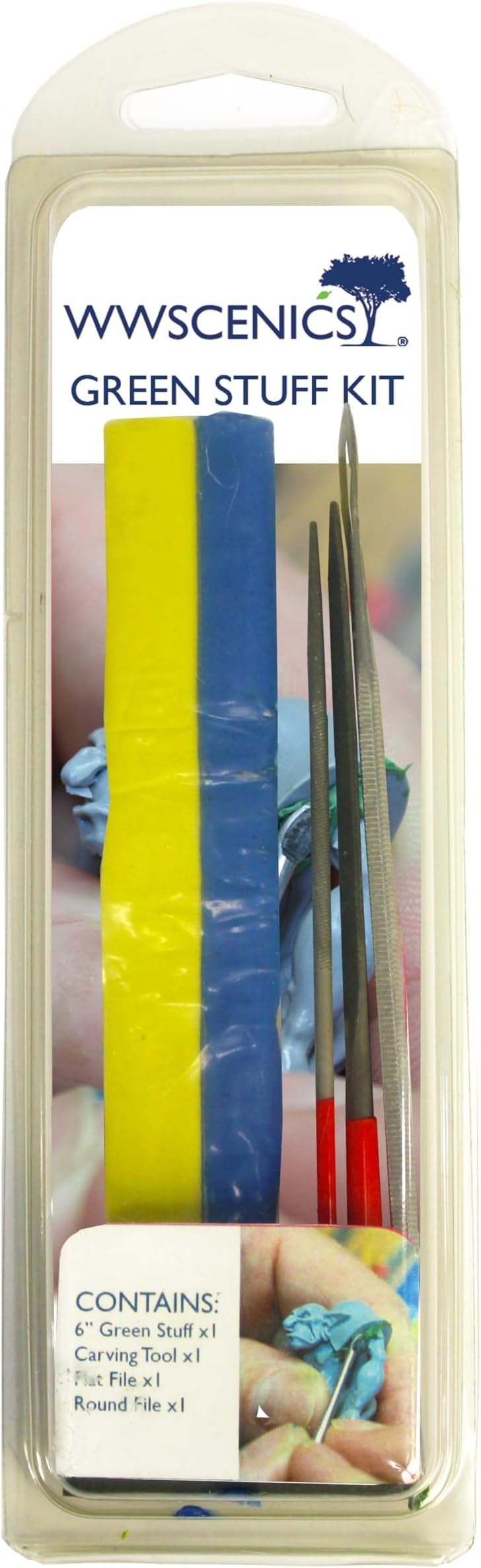 Medium Green Stuff Sculpting Kit – 15cm/6” Putty Strip with Tools & Files